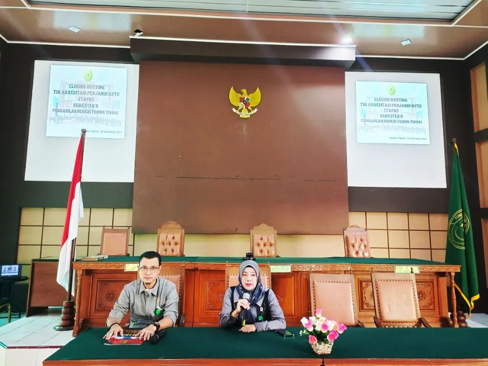 Rapat  Closing Meeting Tim Akreditasi Penjaminan Mutu Semester II Pengadilan Negeri Tebing Tinggi