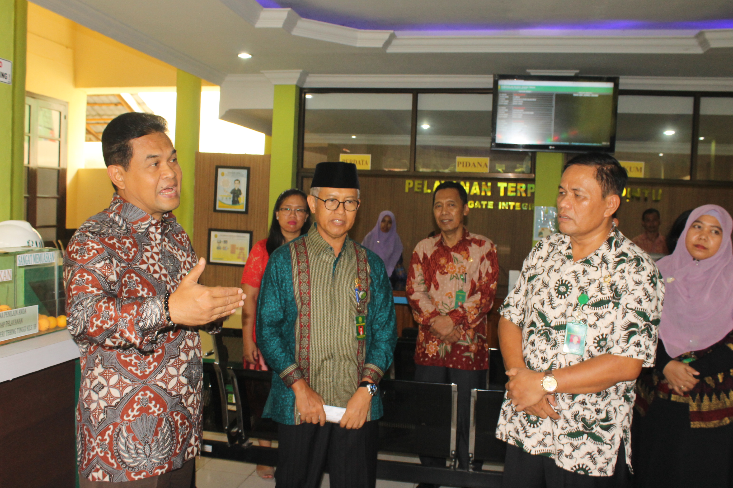 Peluncuran / Peresmian Pelayanan Terpadu Satu Pintu (PTSP) Se-wilayah Hukum Pengadilan Tinggi Medan di PN Medan & Tinjauan Langsung Dirjen Badilum ke Pengadilan Negeri Tebing Tinggi