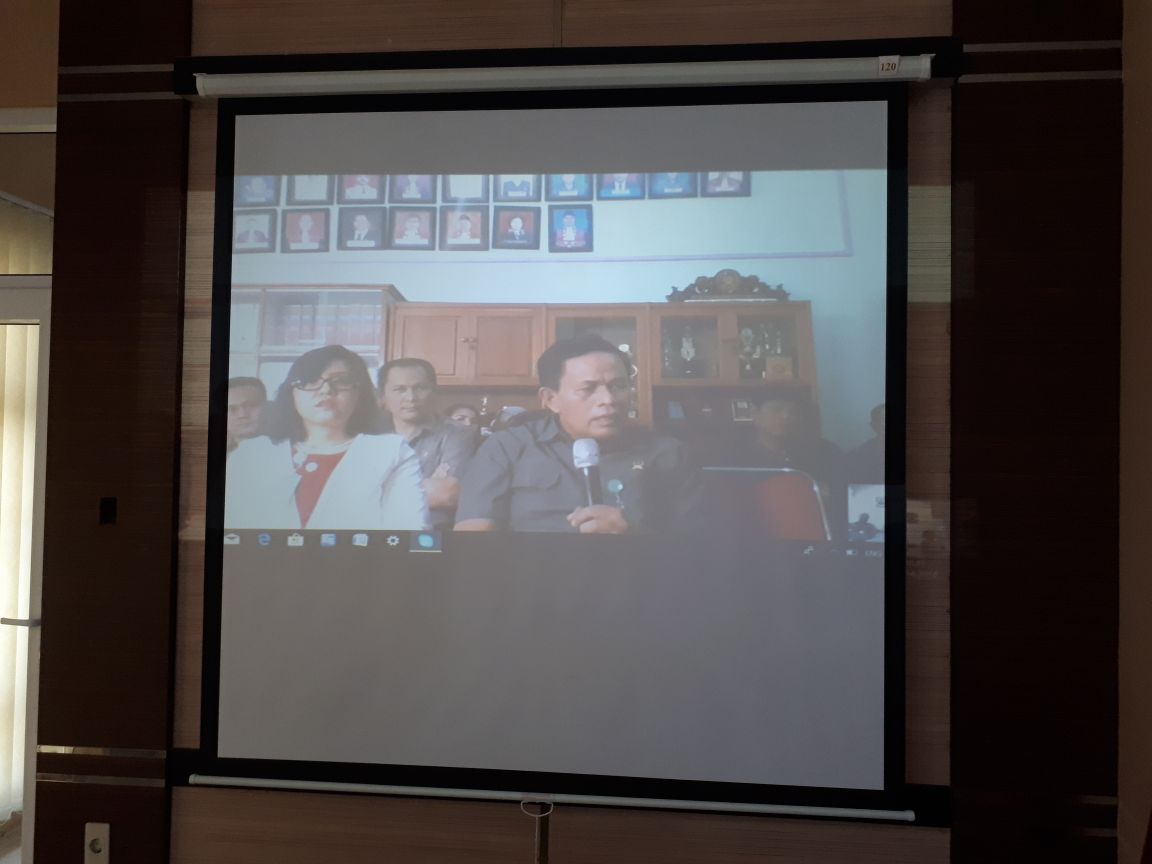 Teleconference Ketua Pengadilan Tinggi Medan & Hakim Tinggi Pengawas Daerah dengan Warga PN Tebing Tinggi