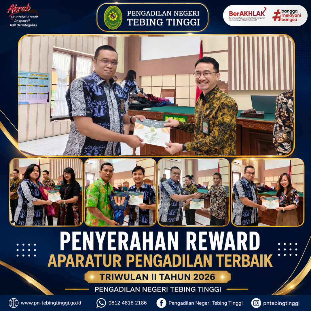 Penyerahan Reward Aparatur Pengadilan Terbaik Triwulan II Tahun 2026