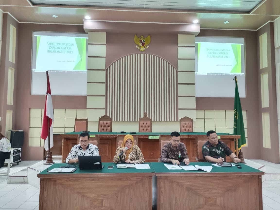 Rapat Evaluasi dan Capaian Kinerja serta Monitoring dan Evaluasi Zona Integritas Bulan Maret Tahun 2023