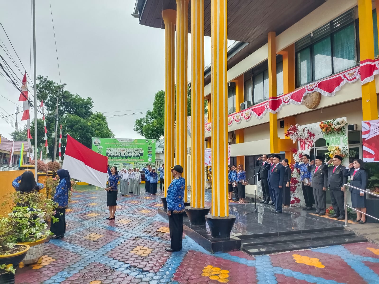 Upacara Hari Kemerdekaan Republik Indonesia Ke-78 Pada Pengadilan Negeri Tebing