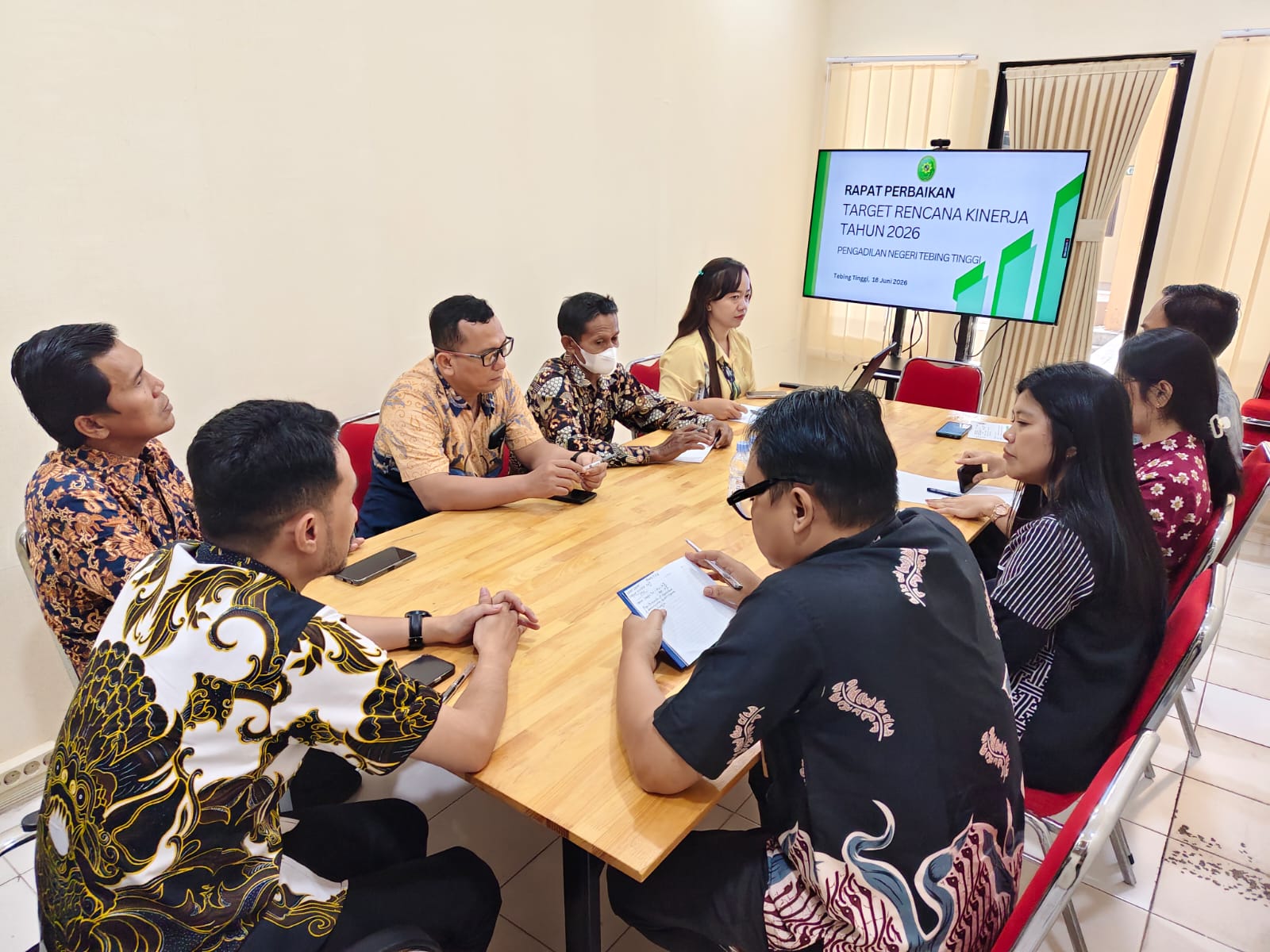 Rapat Perbaikan Target Rencana Kinerja Tahun 2026 Pengadilan Negeri Tebing Tinggi